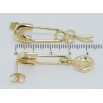 Сережки Xuping QQMM Позолота 14K пусети Булавки з підвісками гудзик та ножиці фото №2 Сережки Xuping QQMM Позолота 14K пусети Булавки з підвісками гудзик та ножиці фото №2