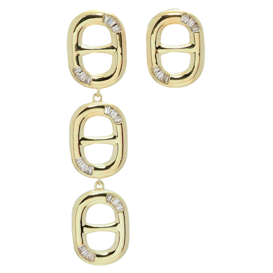 Сережки Xuping QQMM Позолота 14K пусети Ассиметричні підвіски фото №1 Сережки Xuping QQMM Позолота 14K пусети Ассиметричні підвіски фото №1