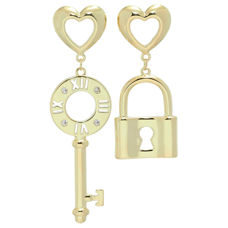 Сережки Xuping QQMM Позолота 14K пусети Підвіски ключ із замком фото №14 Сережки Xuping QQMM Позолота 14K пусети Підвіски ключ із замком фото №14