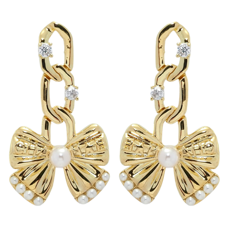Сережки Xuping QQMM Позолота 14K пусети Підвіски банти фото №6 Сережки Xuping QQMM Позолота 14K пусети Підвіски банти фото №6