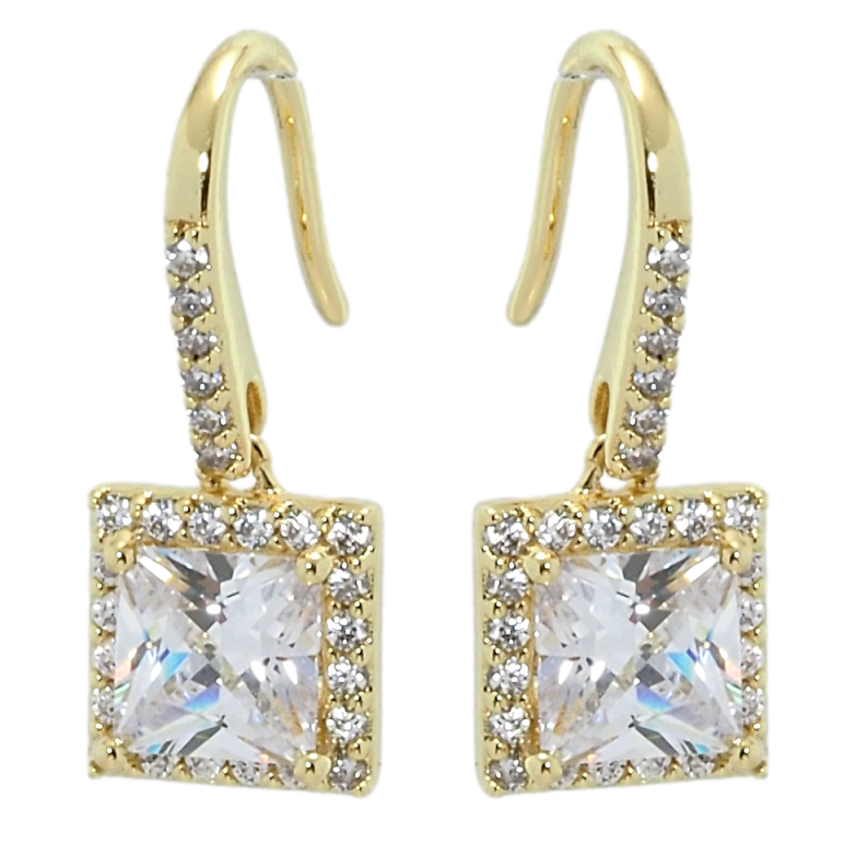 Сережки Xuping QQMM Позолота 14K французький замок Фіаніти в обрамленні цирконію фото №17 Сережки Xuping QQMM Позолота 14K французький замок Фіаніти в обрамленні цирконію фото №17