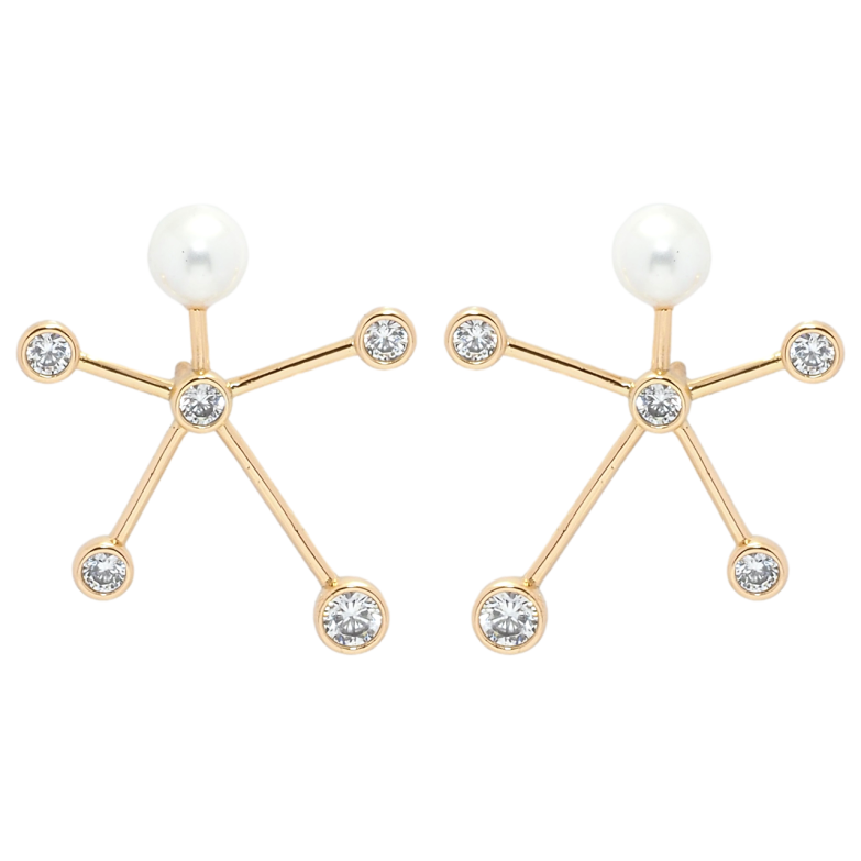 Серьги Xuping QQMM Позолота 18K пусеты Декоративные с цирконием и жемчугом фото №3 Серьги Xuping QQMM Позолота 18K пусеты Декоративные с цирконием и жемчугом фото №3