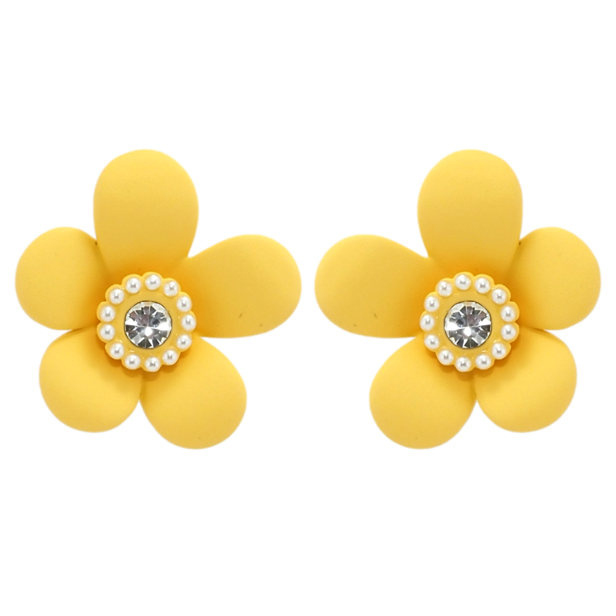 Сережки Xuping QQMM Родій пусети Жовті квіточки з покриттям Soft-touch фото №1 Сережки Xuping QQMM Родій пусети Жовті квіточки з покриттям Soft-touch фото №1
