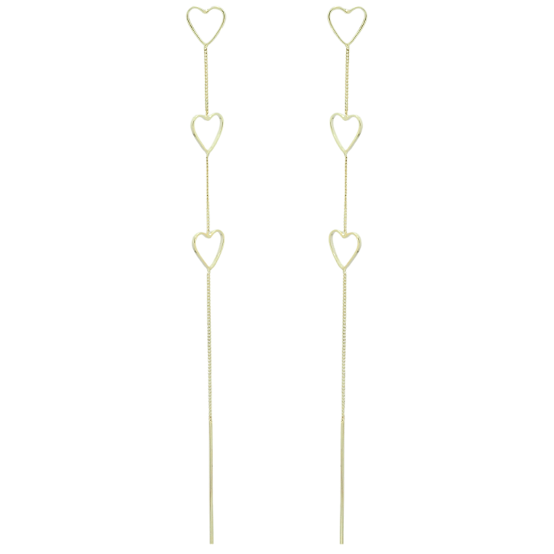 Сережки Xuping JEAN GOUJON Позолота 14K пусети Підвіски серця фото №3