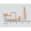 Серьги Xuping Позолота 18K пусеты Сердечки с цирконием и жемчужинками фото №2 Серьги Xuping Позолота 18K пусеты Сердечки с цирконием и жемчужинками фото №2
