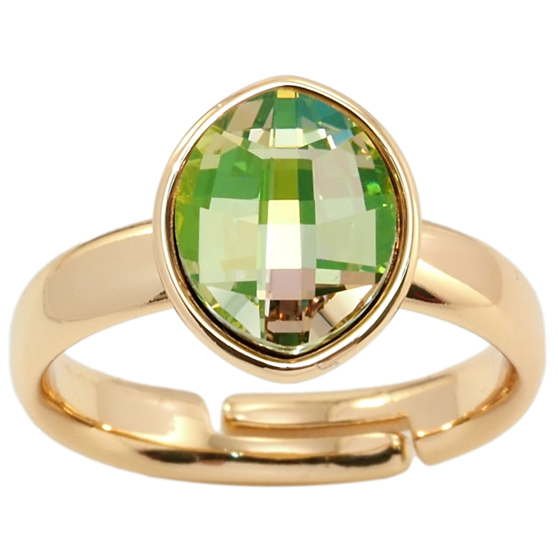 Каблучка Xuping колір 18K з кр-ми Swarovski Кристал Luminous Green, 10х12мм фото №9 Каблучка Xuping колір 18K з кр-ми Swarovski Кристал Luminous Green, 10х12мм фото №9
