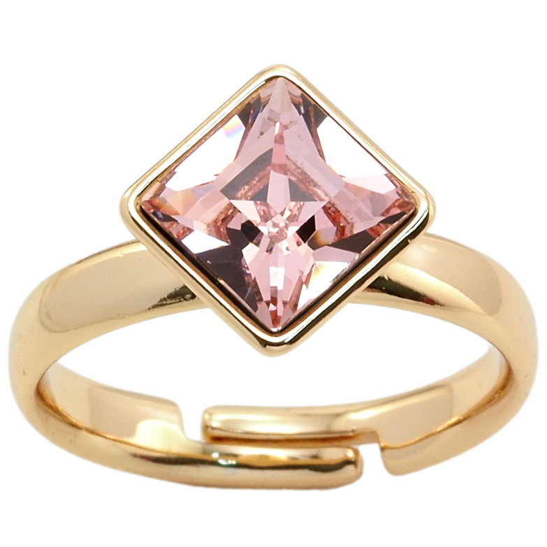 Каблучка Xuping колір 18K з кр-ми Swarovski Кристал Rose, 10х10мм фото №3 Каблучка Xuping колір 18K з кр-ми Swarovski Кристал Rose, 10х10мм фото №3