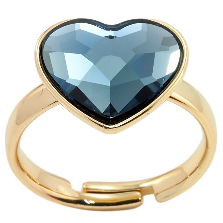 Каблучка Xuping колір 18K з кр-ми Swarovski Серце кристал Montana фото №5 Каблучка Xuping колір 18K з кр-ми Swarovski Серце кристал Montana фото №5