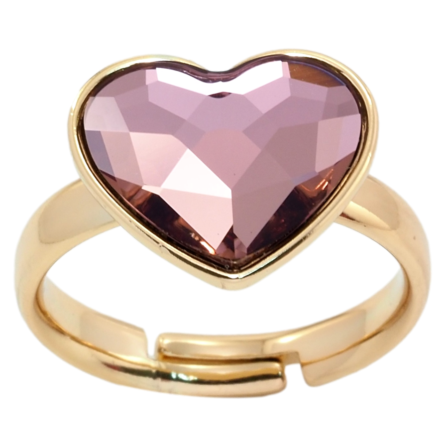 Каблучка Xuping колір 18K з кр-ми Swarovski Серце кристал Amethyst фото №1 Каблучка Xuping колір 18K з кр-ми Swarovski Серце кристал Amethyst фото №1