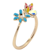 Каблучка Xuping колір 18K з кр-ми Swarovski Метелик на квітці з кристалом АВ та емаллю фото №2