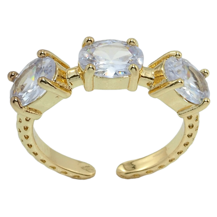 Кольцо Xuping QQMM Позолота 14K Три фианита фото №16 Кольцо Xuping QQMM Позолота 14K Три фианита фото №16