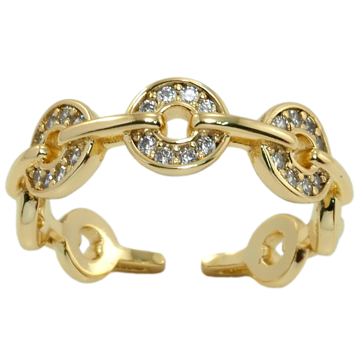 Кольцо Xuping QQMM Позолота 14K Цепочка с цирконием фото №8 Кольцо Xuping QQMM Позолота 14K Цепочка с цирконием фото №8