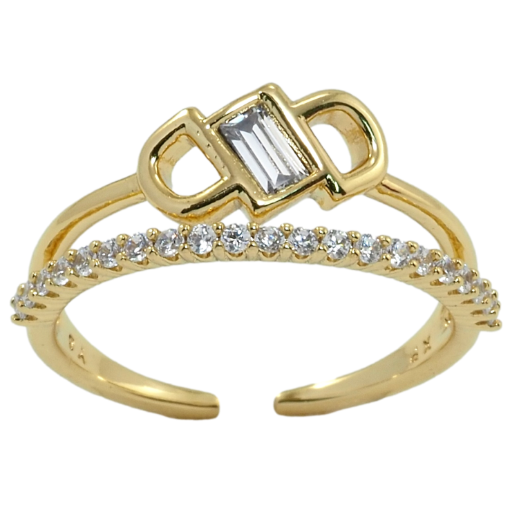 Кольцо Xuping QQMM Позолота 14K Дорожка циркония с узором фото №6 Кольцо Xuping QQMM Позолота 14K Дорожка циркония с узором фото №6