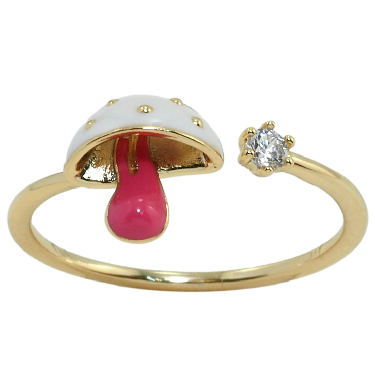 Кольцо Xuping QQMM Позолота 14K Грибок с фианитом фото №4 Кольцо Xuping QQMM Позолота 14K Грибок с фианитом фото №4