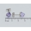 Серьги Xuping цвет Родий с кристаллами Swarovski пусеты Кристальные кубики Provence Lavender 6х6мм фото №2
