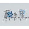 Сережки Xuping колір Родій з кристалами Swarovski пусети Кристальні кубики Aquamarine з бантами фото №2 Сережки Xuping колір Родій з кристалами Swarovski пусети Кристальні кубики Aquamarine з бантами фото №2