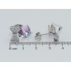 Серьги Xuping цвет Родий с кристаллами Swarovski пусеты Кристальные кубики Smoky Mauve с бантами фото №2