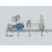Серьги Xuping цвет Родий с кристаллами Swarovski пусеты Кошки с кристаллами Aquamarine фото №2