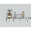 Сережки Xuping колір Родій з кристалами Swarovski пусети Кристали Golden Shadow, 8х8мм фото №2 Сережки Xuping колір Родій з кристалами Swarovski пусети Кристали Golden Shadow, 8х8мм фото №2