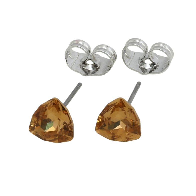 Сережки Xuping колір Родій з кристалами Swarovski пусети Кристали Copper, 7х7мм фото №10
