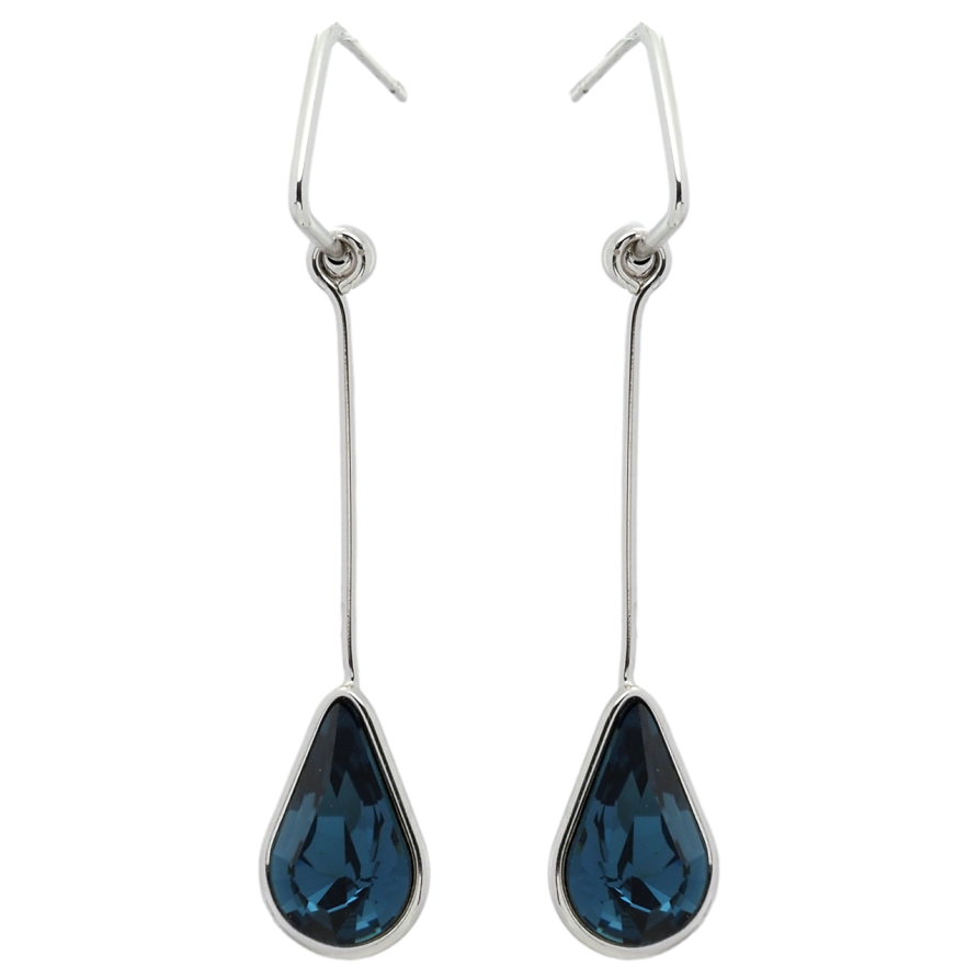 Серьги Xuping цвет Родий с кристаллами Swarovski пусеты Подвески с кристаллом Montana фото №1