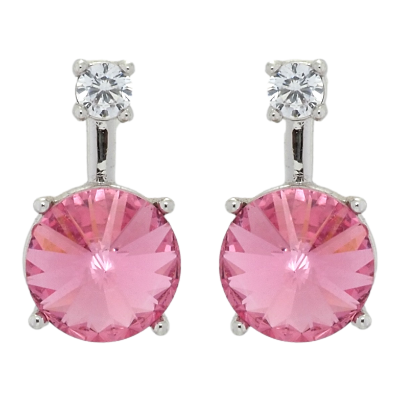 Сережки Xuping колір Родій з кристалами Swarovski пусети Кристал Rose ø 3мм та 8 мм фото №1 Сережки Xuping колір Родій з кристалами Swarovski пусети Кристал Rose ø 3мм та 8 мм фото №1