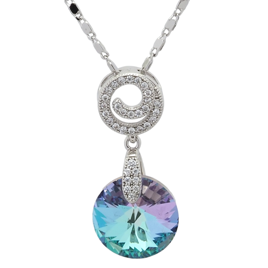 Кулон Xuping цвет Родий с кр-ми Swarovski на цепочке Кристалл Paradise Shine длина 40-45см х 1,5мм фото №1 Кулон Xuping цвет Родий с кр-ми Swarovski на цепочке Кристалл Paradise Shine длина 40-45см х 1,5мм фото №1