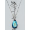 Кулон Xuping колір Родій з кр-ми Swarovski на ланцюжку Серце з кристалом Metallic Blue довжина 40-45см х 2мм фото №2 Кулон Xuping колір Родій з кр-ми Swarovski на ланцюжку Серце з кристалом Metallic Blue довжина 40-45см х 2мм фото №2