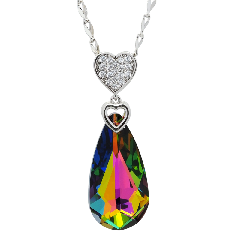 Кулон Xuping колір Родій з кр-ми Swarovski на ланцюжку Серце з кристалом Vitrail Medium довжина 40-45см х 2мм фото №8 Кулон Xuping колір Родій з кр-ми Swarovski на ланцюжку Серце з кристалом Vitrail Medium довжина 40-45см х 2мм фото №8