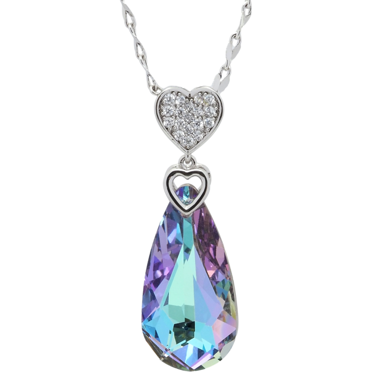Кулон Xuping колір Родій з кр-ми Swarovski на ланцюжку Серце з кристалом Paradise Shine довжина 39-45см х 2мм фото №8 Кулон Xuping колір Родій з кр-ми Swarovski на ланцюжку Серце з кристалом Paradise Shine довжина 39-45см х 2мм фото №8