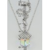 Кулон Xuping колір Родій з кр-ми Swarovski на ланцюжку Ромб із кристальним кубом Shimmer довжина 40-45см х 1мм фото №2 Кулон Xuping колір Родій з кр-ми Swarovski на ланцюжку Ромб із кристальним кубом Shimmer довжина 40-45см х 1мм фото №2