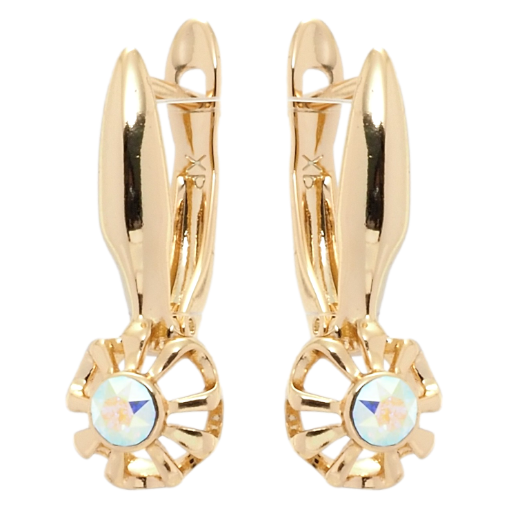 Серьги Xuping цвет 18K с кристаллами Swarovski английский замок Кристаллы АВ в декоративном обрамлении фото №8 Серьги Xuping цвет 18K с кристаллами Swarovski английский замок Кристаллы АВ в декоративном обрамлении фото №8