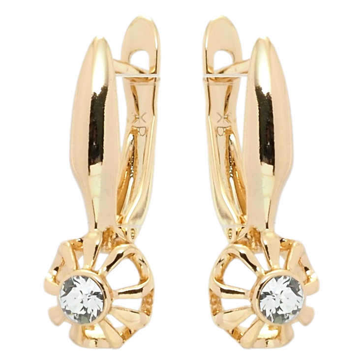 Серьги Xuping цвет 18K с кристаллами Swarovski английский замок Кристаллы Clear в декоративном фото №6 Серьги Xuping цвет 18K с кристаллами Swarovski английский замок Кристаллы Clear в декоративном фото №6