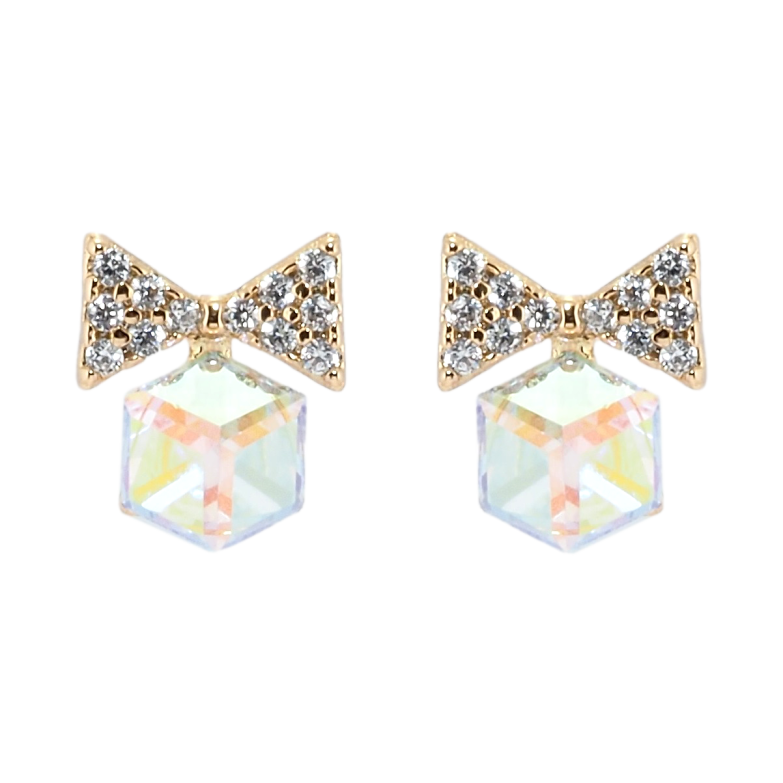 Сережки Xuping колір 18K з кристалами Swarovski пусети Банти з кристальними кубиками Shimmer фото №12 Сережки Xuping колір 18K з кристалами Swarovski пусети Банти з кристальними кубиками Shimmer фото №12