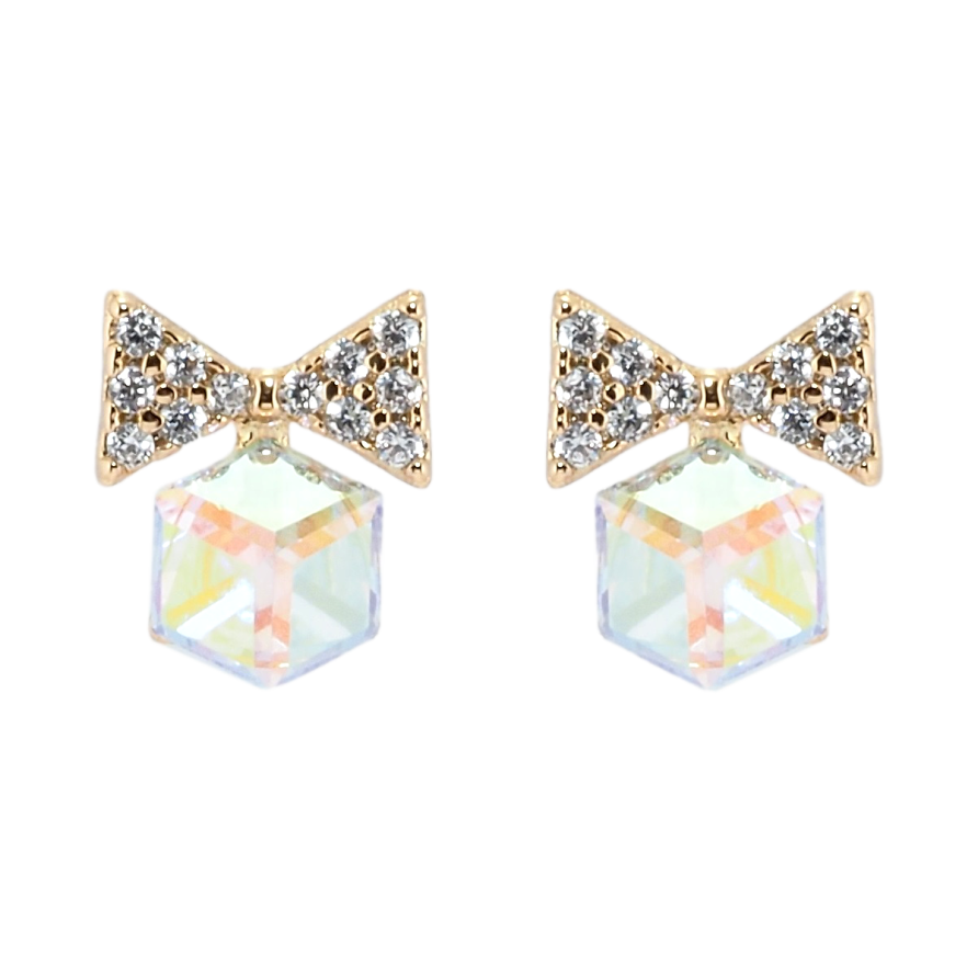 Сережки Xuping колір 18K з кристалами Swarovski пусети Банти з кристальними кубиками Shimmer фото №1 Сережки Xuping колір 18K з кристалами Swarovski пусети Банти з кристальними кубиками Shimmer фото №1