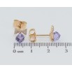 Сережки Xuping колір 18K з кристалами Swarovski пусети Банти з кристальними кубиками Tanzanite фото №2