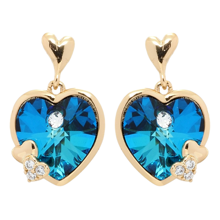 Серьги Xuping цвет 18K с кристаллами Swarovski пусеты Кристальные сердечки Metallic Blue фото №24 Серьги Xuping цвет 18K с кристаллами Swarovski пусеты Кристальные сердечки Metallic Blue фото №24