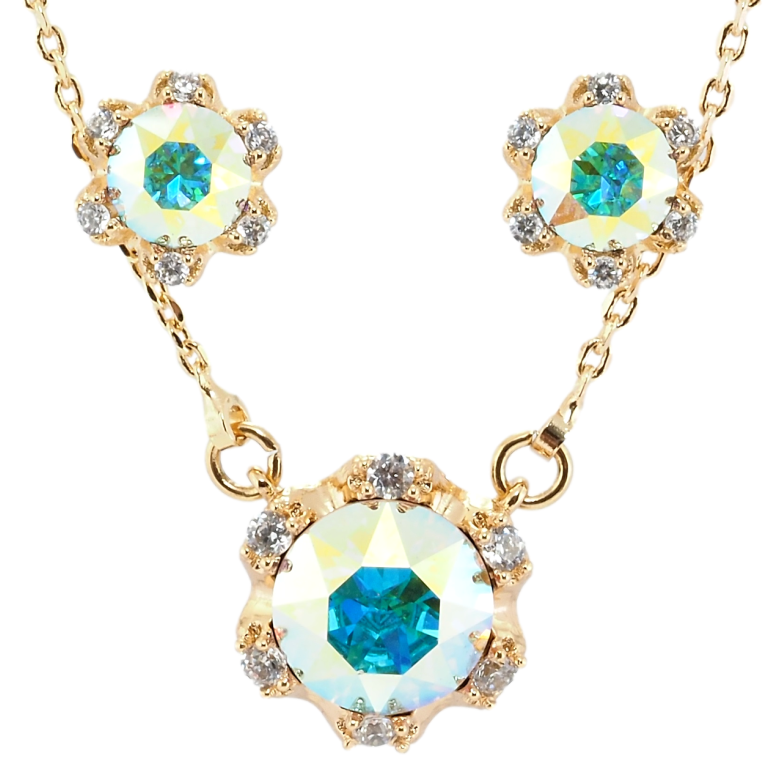 Набір Xuping колір 18K з кр-ми Swarovski Сережки Кулон на ланцюжку Кристальні квіточки АВ довжина 42-47см фото №9 Набір Xuping колір 18K з кр-ми Swarovski Сережки Кулон на ланцюжку Кристальні квіточки АВ довжина 42-47см фото №9