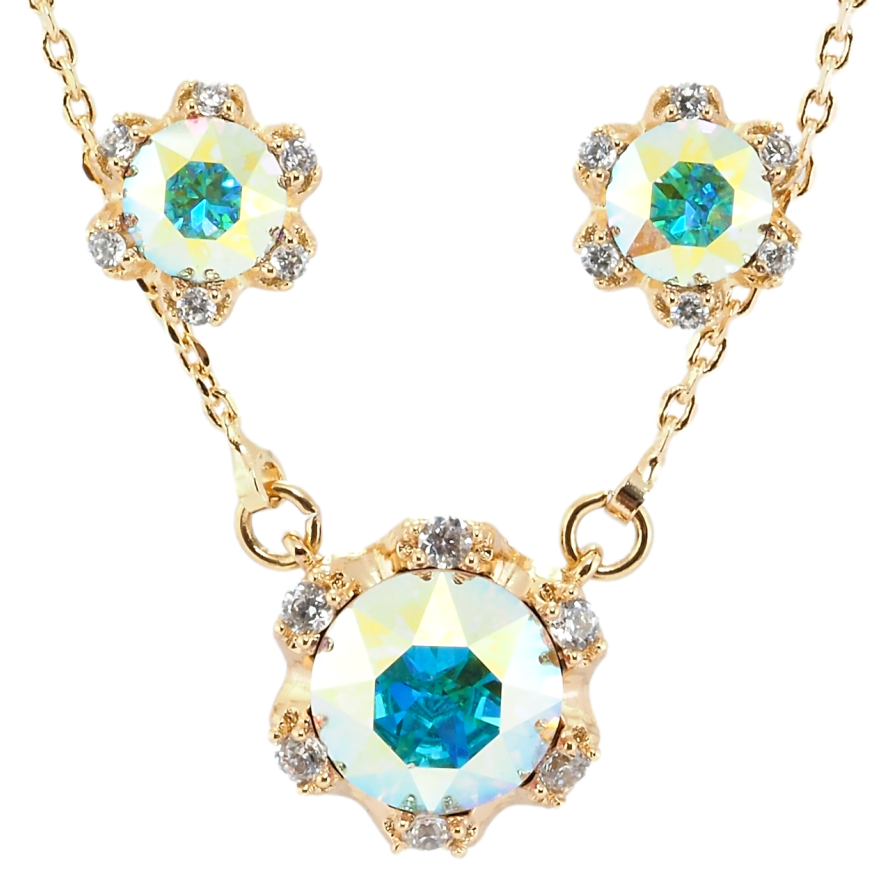 Набор Xuping цвет 18K с кр-ми Swarovski Серьги Кулон на цепочке Кристальные цветочки АВ длина 42-47см фото №1 Набор Xuping цвет 18K с кр-ми Swarovski Серьги Кулон на цепочке Кристальные цветочки АВ длина 42-47см фото №1