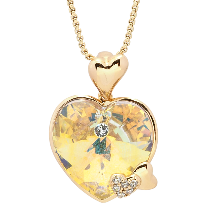Кулон Xuping цвет 18K с кр-ми Swarovski на цепочке Кристальное сердце Citrine Shimme длина 40-44см х 1мм фото №14 Кулон Xuping цвет 18K с кр-ми Swarovski на цепочке Кристальное сердце Citrine Shimme длина 40-44см х 1мм фото №14