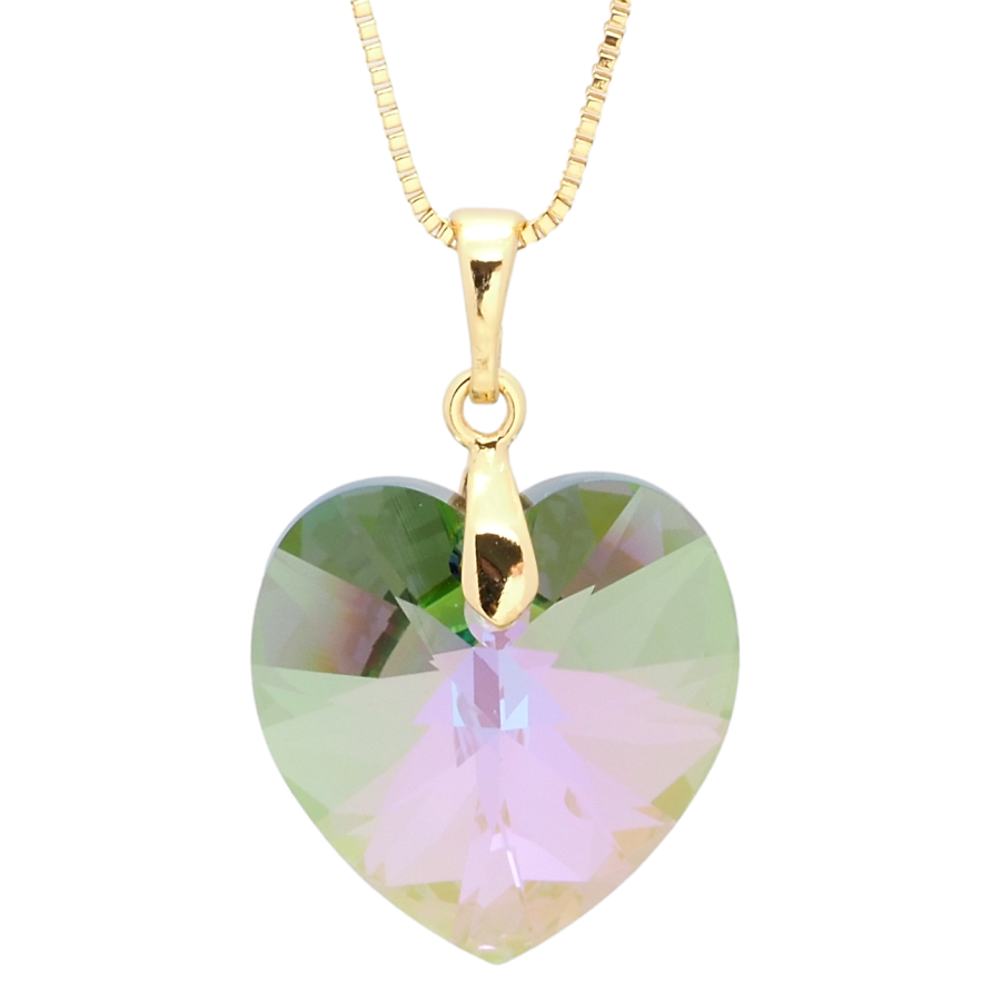 Кулон Xuping цвет 18K с кр-ми Swarovski на цепочке Кристальное сердце Vitrail Light длина 40-45см х 1мм фото №1 Кулон Xuping цвет 18K с кр-ми Swarovski на цепочке Кристальное сердце Vitrail Light длина 40-45см х 1мм фото №1