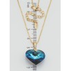 Кулон Xuping колір 18K з кр-ми Swarovski на ланцюжку Кристальне серце Metallic Blue довжина 41-46см х 1мм фото №2 Кулон Xuping колір 18K з кр-ми Swarovski на ланцюжку Кристальне серце Metallic Blue довжина 41-46см х 1мм фото №2