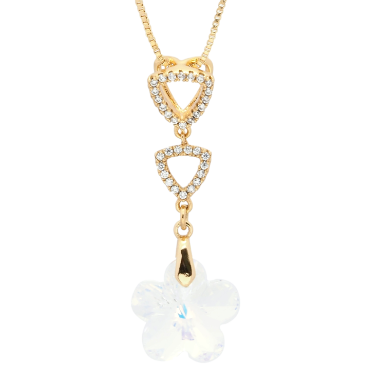 Кулон Xuping цвет 18K с кр-ми Swarovski на цепочке Кристальный цветок Shimmer длина 41-46см х 1мм фото №10 Кулон Xuping цвет 18K с кр-ми Swarovski на цепочке Кристальный цветок Shimmer длина 41-46см х 1мм фото №10