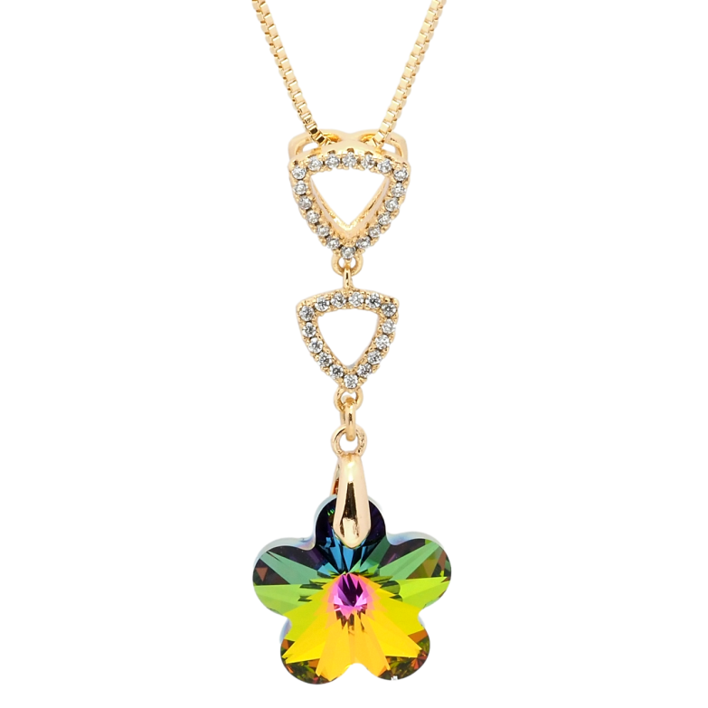 Кулон Xuping колір 18K з кр-ми Swarovski на ланцюжку Кристальна квітка Vitrail Medium довжина 41-46см х 1мм фото №4 Кулон Xuping колір 18K з кр-ми Swarovski на ланцюжку Кристальна квітка Vitrail Medium довжина 41-46см х 1мм фото №4