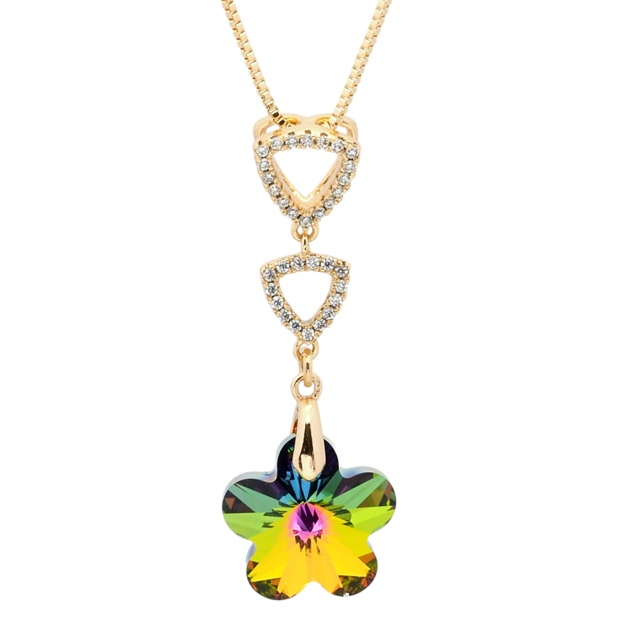 Кулон Xuping цвет 18K с кр-ми Swarovski на цепочке Кристальный цветок Vitrail Medium длина 41-46см х 1мм фото №1 Кулон Xuping цвет 18K с кр-ми Swarovski на цепочке Кристальный цветок Vitrail Medium длина 41-46см х 1мм фото №1