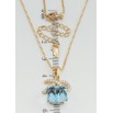Кулон Xuping цвет 18K с кр-ми Swarovski на цепочке Кристальный куб Aquamarine длина 39-44см х 1мм фото №2