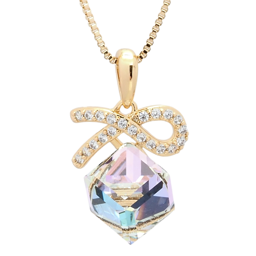 Кулон Xuping колір 18K з кр-ми Swarovski на ланцюжку Кристальний куб Paradise Shine довжина 40-45см х 1мм фото №1 Кулон Xuping колір 18K з кр-ми Swarovski на ланцюжку Кристальний куб Paradise Shine довжина 40-45см х 1мм фото №1