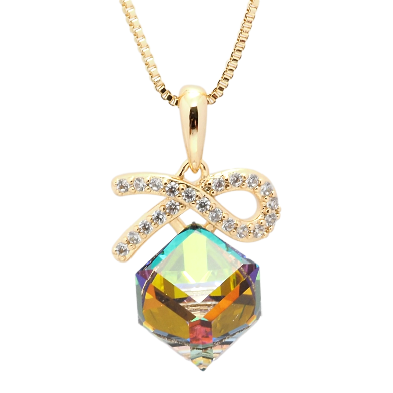 Кулон Xuping колір 18K з кр-ми Swarovski на ланцюжку Кристальний куб Vitrail Medium довжина 40-45см х 1мм фото №16 Кулон Xuping колір 18K з кр-ми Swarovski на ланцюжку Кристальний куб Vitrail Medium довжина 40-45см х 1мм фото №16