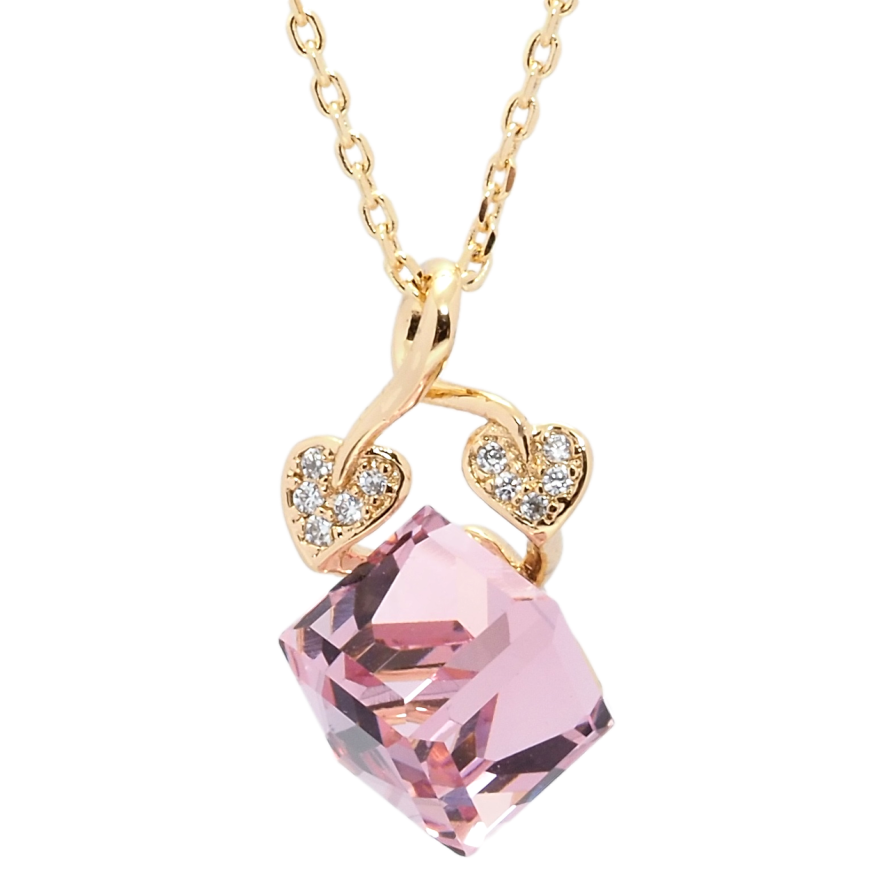 Кулон Xuping колір 18K з кр-ми Swarovski на ланцюжку Кристальний Rose довжина 39-44см х 1мм фото №1 Кулон Xuping колір 18K з кр-ми Swarovski на ланцюжку Кристальний Rose довжина 39-44см х 1мм фото №1