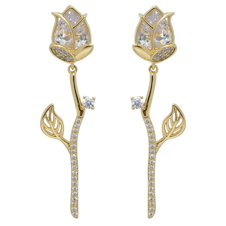 Сережки Xuping QQMM Позолота 14K пусети Квітка фото №2 Сережки Xuping QQMM Позолота 14K пусети Квітка фото №2